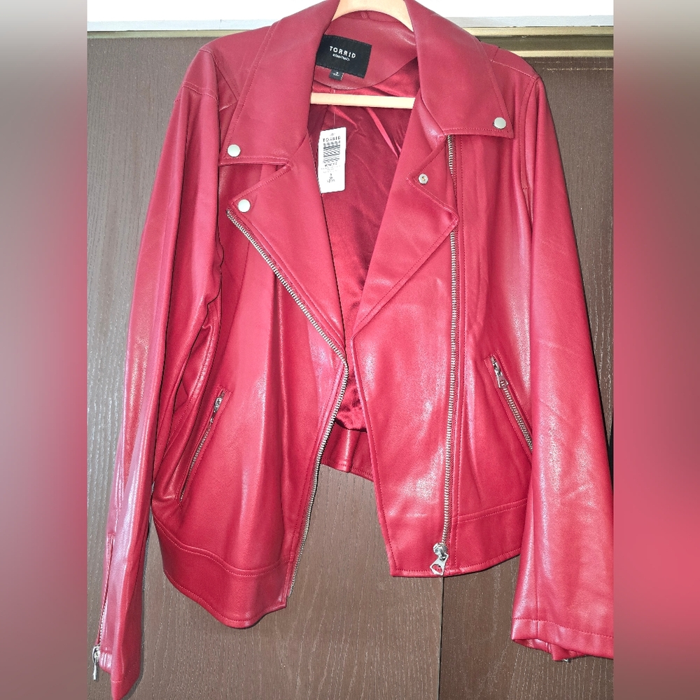 Women's Red Leather Jacket